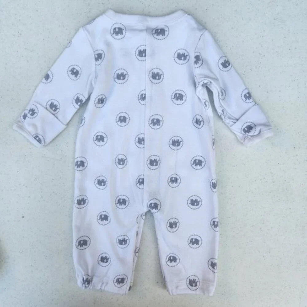 Gymboree Gender Neutral Elephant Sleeper & Bib Bundle - 0-3 months